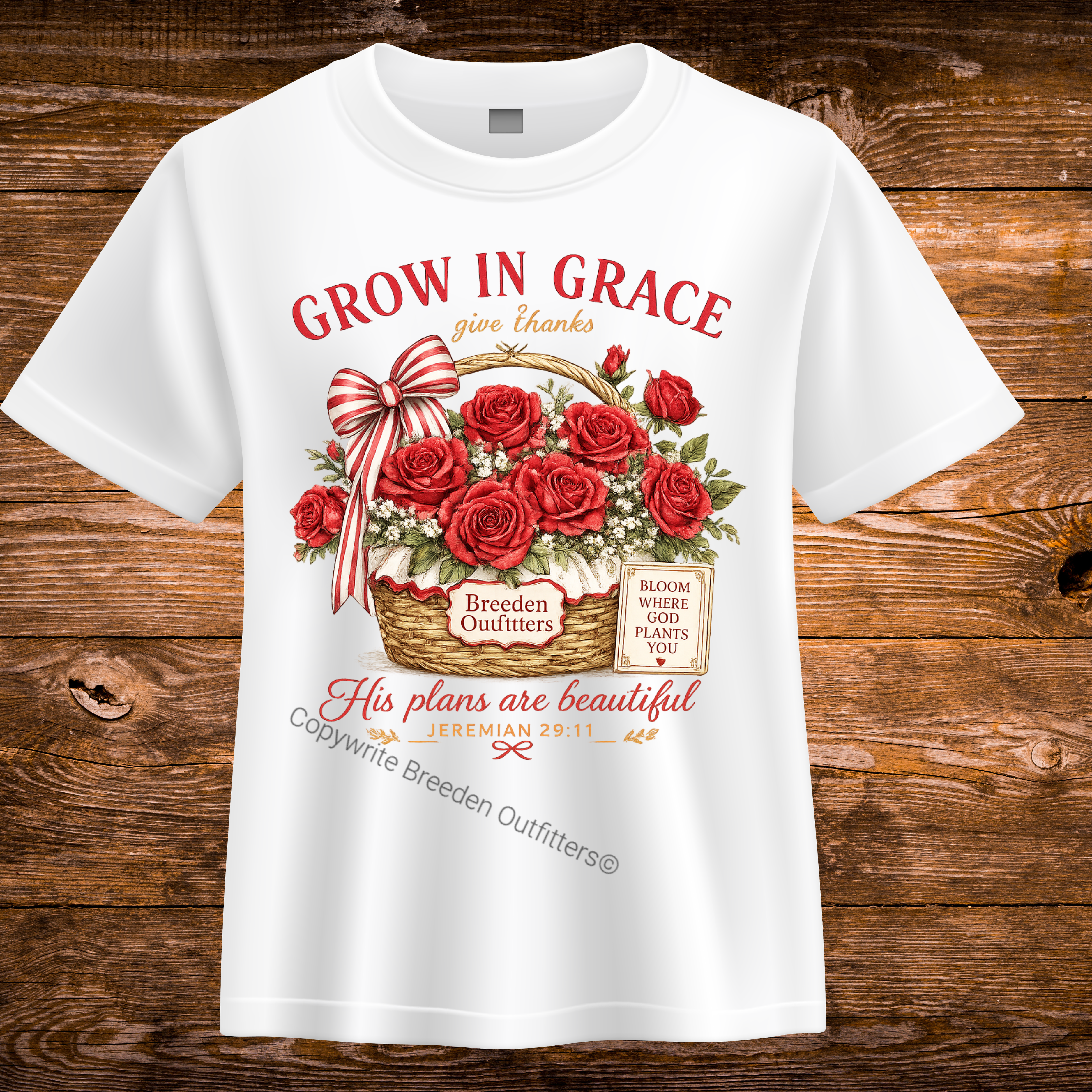 Grow in Grace Rose Garden Tee