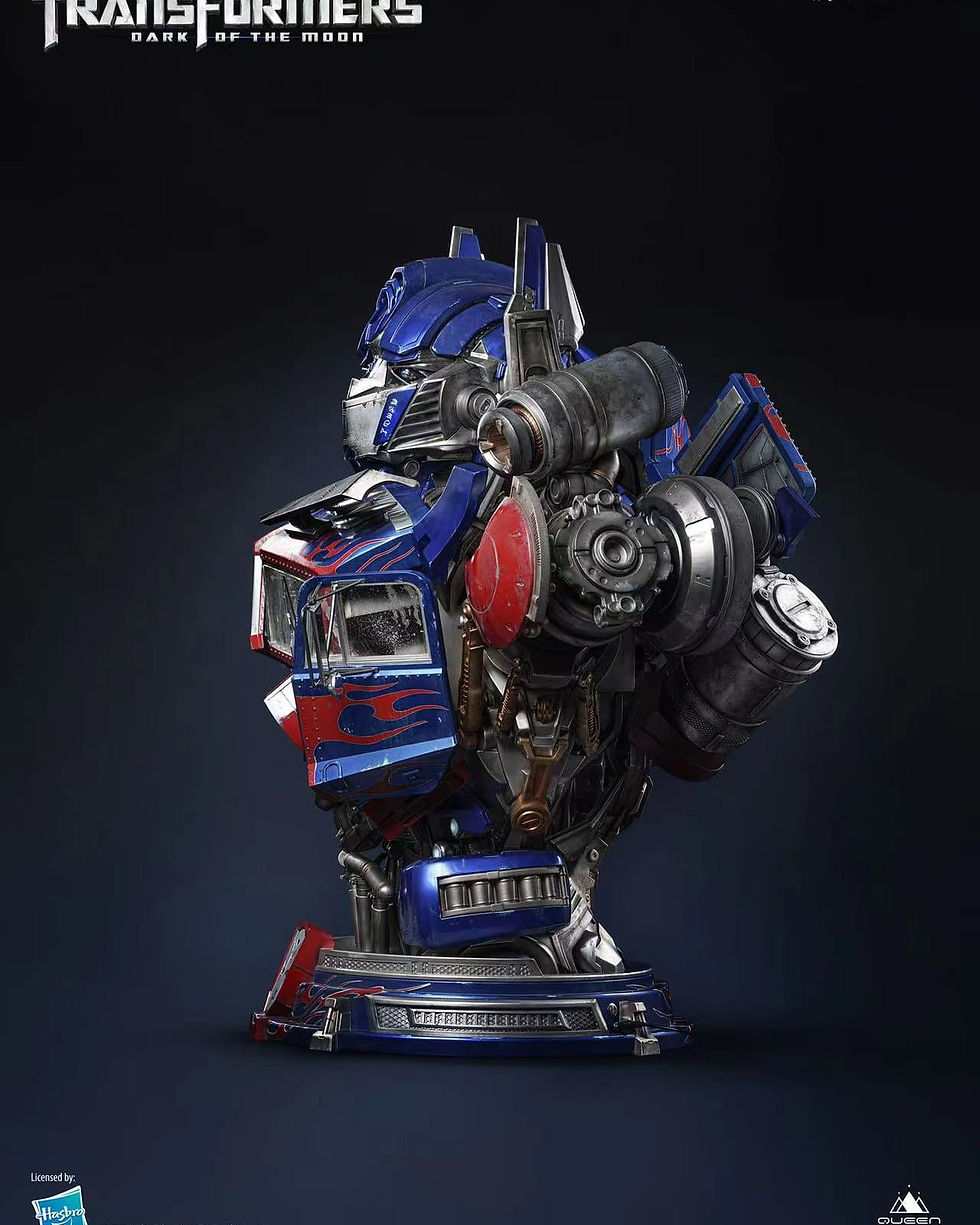 Thumbnail: Queen Studios - Hasbro Licensed Life Size Optimus Prime Bust Transformers Statue