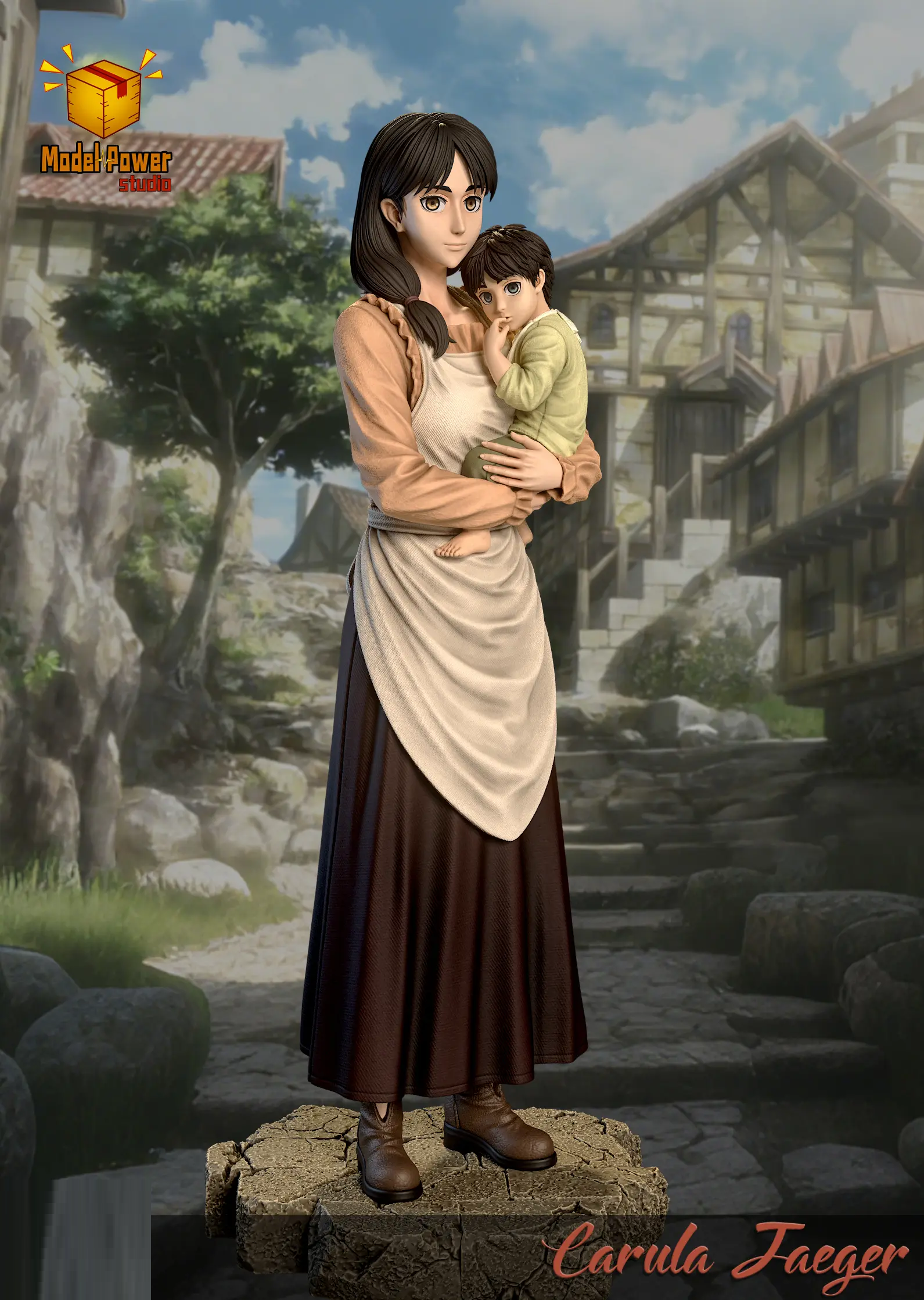 【PRE-ORDER】Model Power Studio - Carla Jaeger X Eren Jaeger Attack on Titan Resin