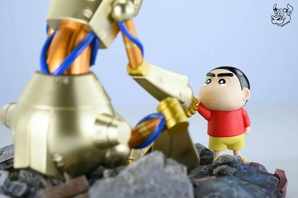 Thumbnail: 【PRE-ORDER】NIUZI Studio - Robo Dad and Shin-chan Crayon Shin-chan Resin Statue