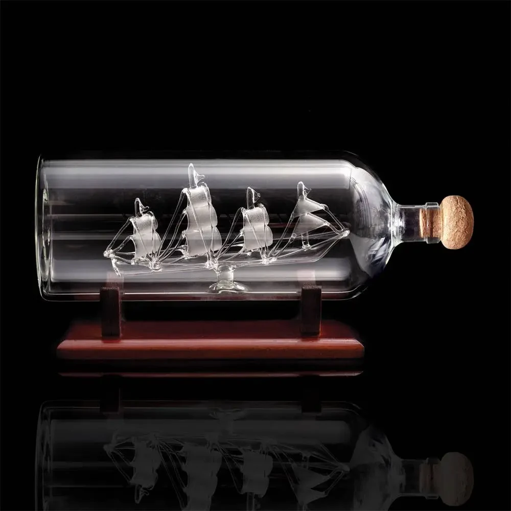 Bar Ship in A Bottle Decanter