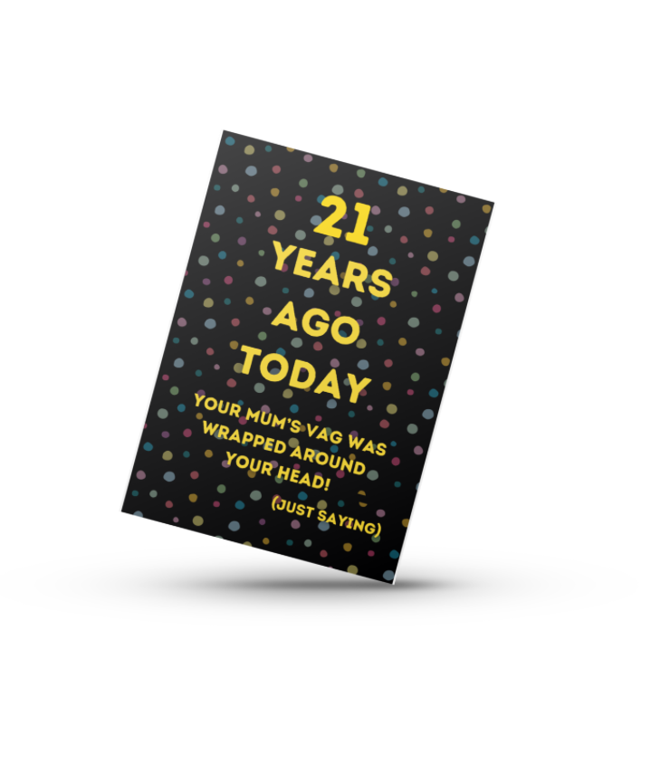 21st Birthday Card Front View
