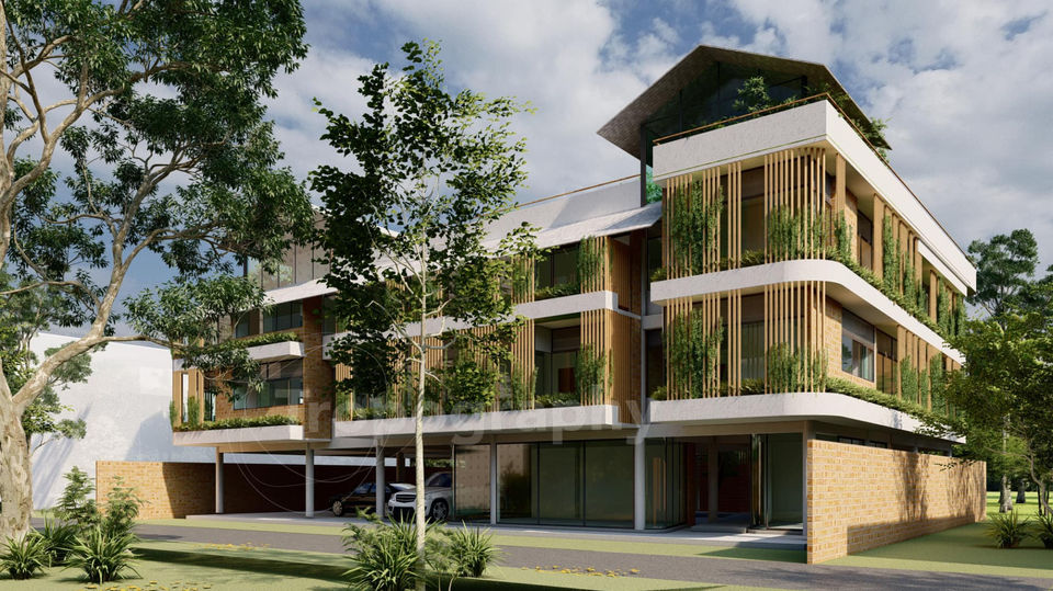 Mixed-use Residential Apartments, Tropical Modern Architecture