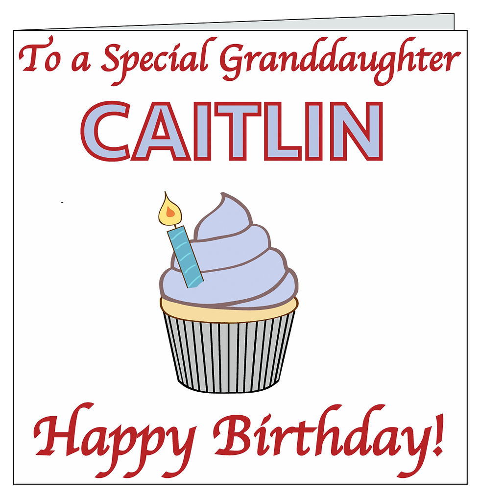 Personalised Granddaughter Cupcake Birthday Card