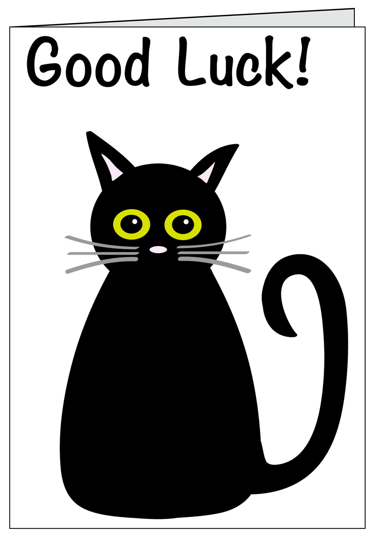 Good Luck Black Cat Greetings Card