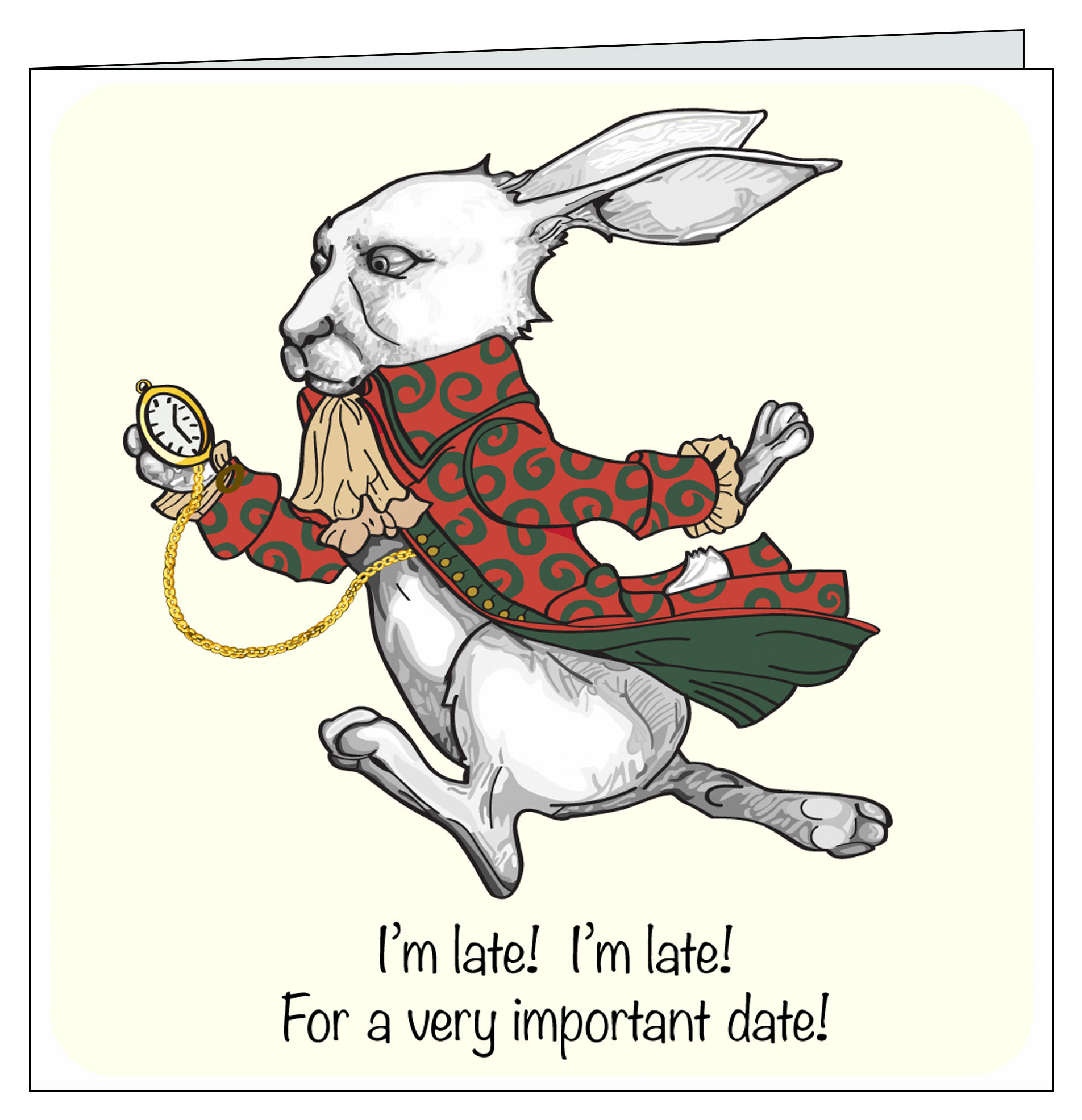 White Rabbit Belated Birthday Card
