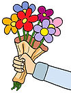 Bunch of Flowers Greetings Card by Muddy Turnip