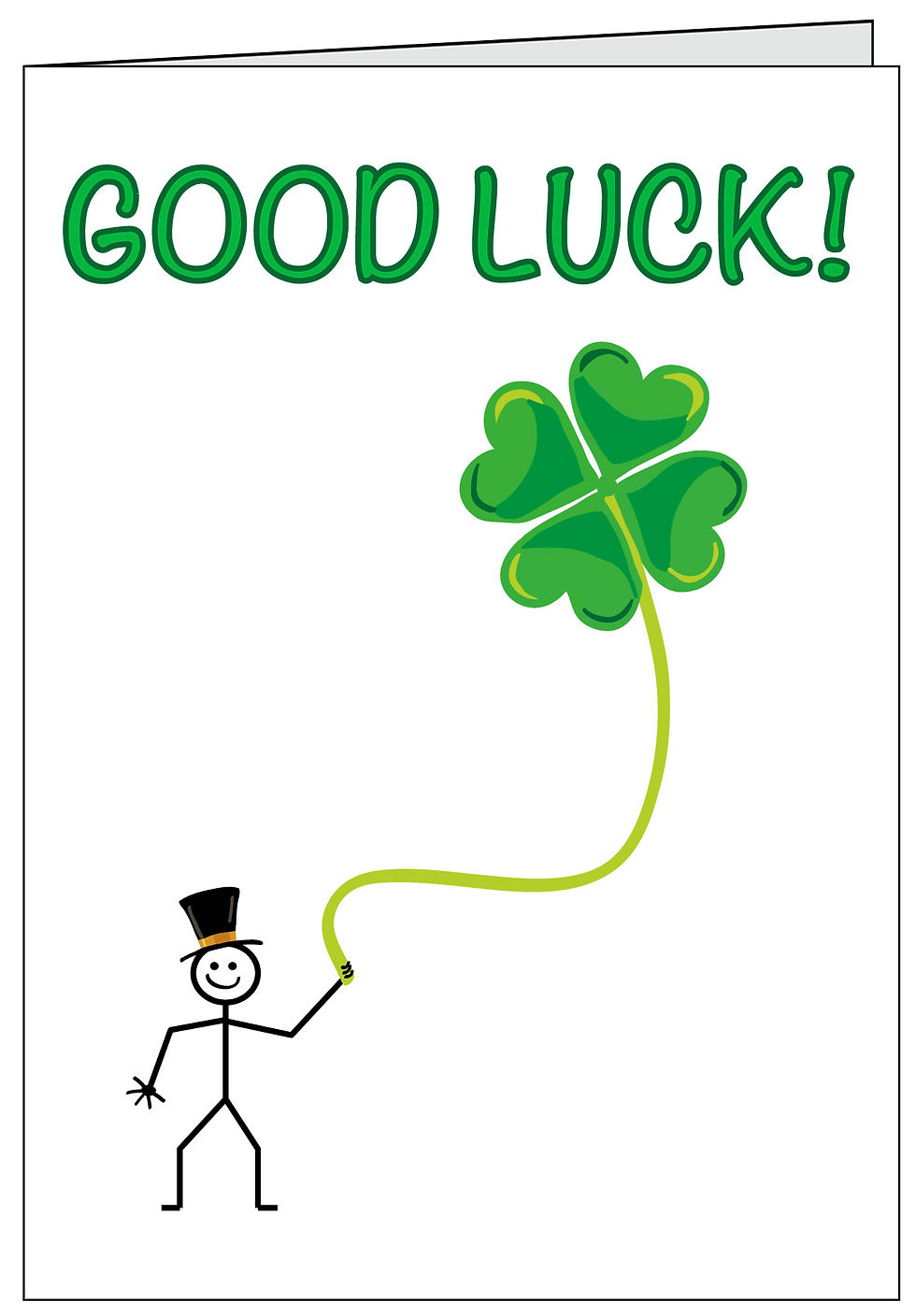 Four-Leaf Clover Good Luck Card