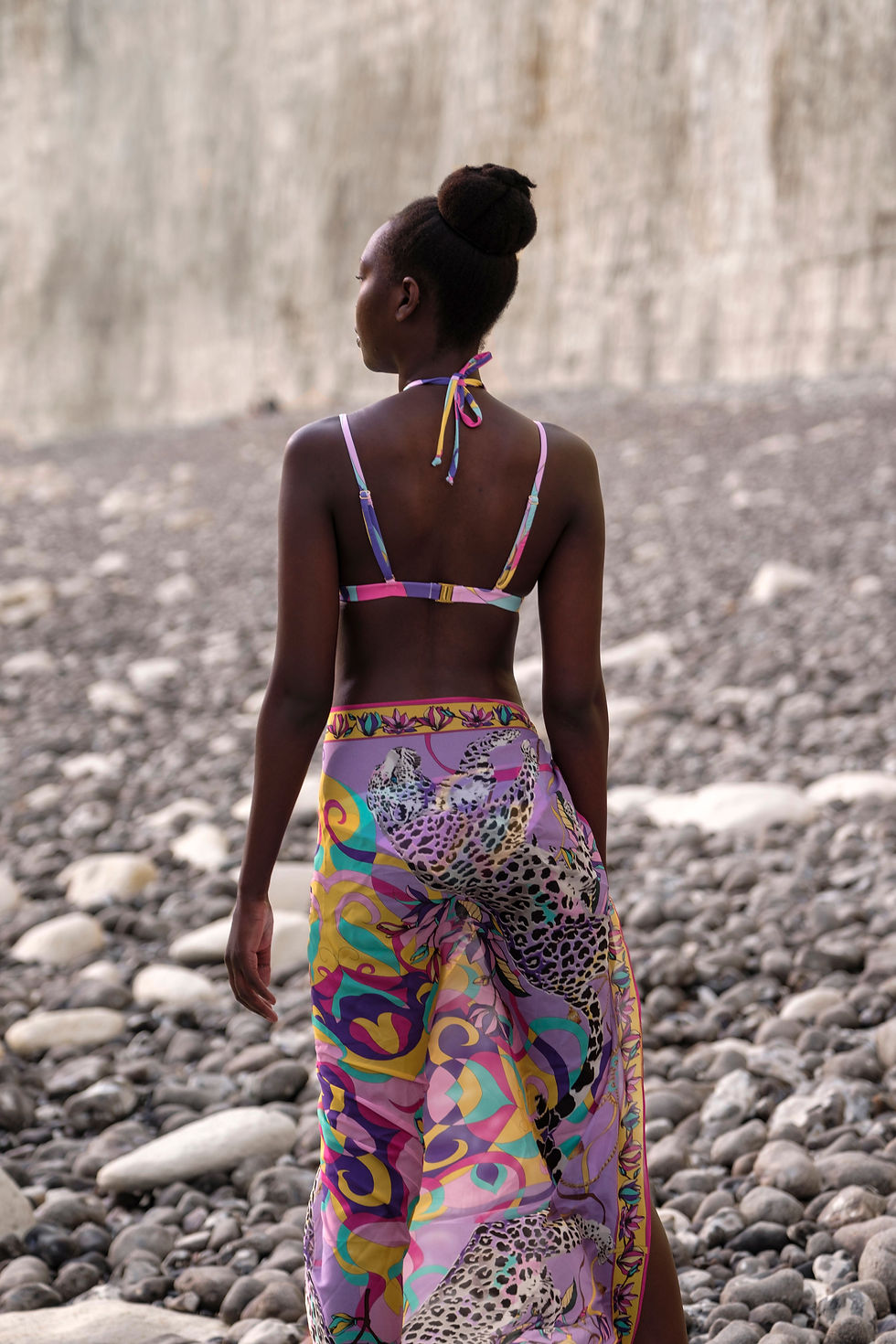 Thumbnail: Vivian Lilac Multi Colour Silk Pareo