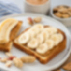 photo of bananas on toast with peanut butter