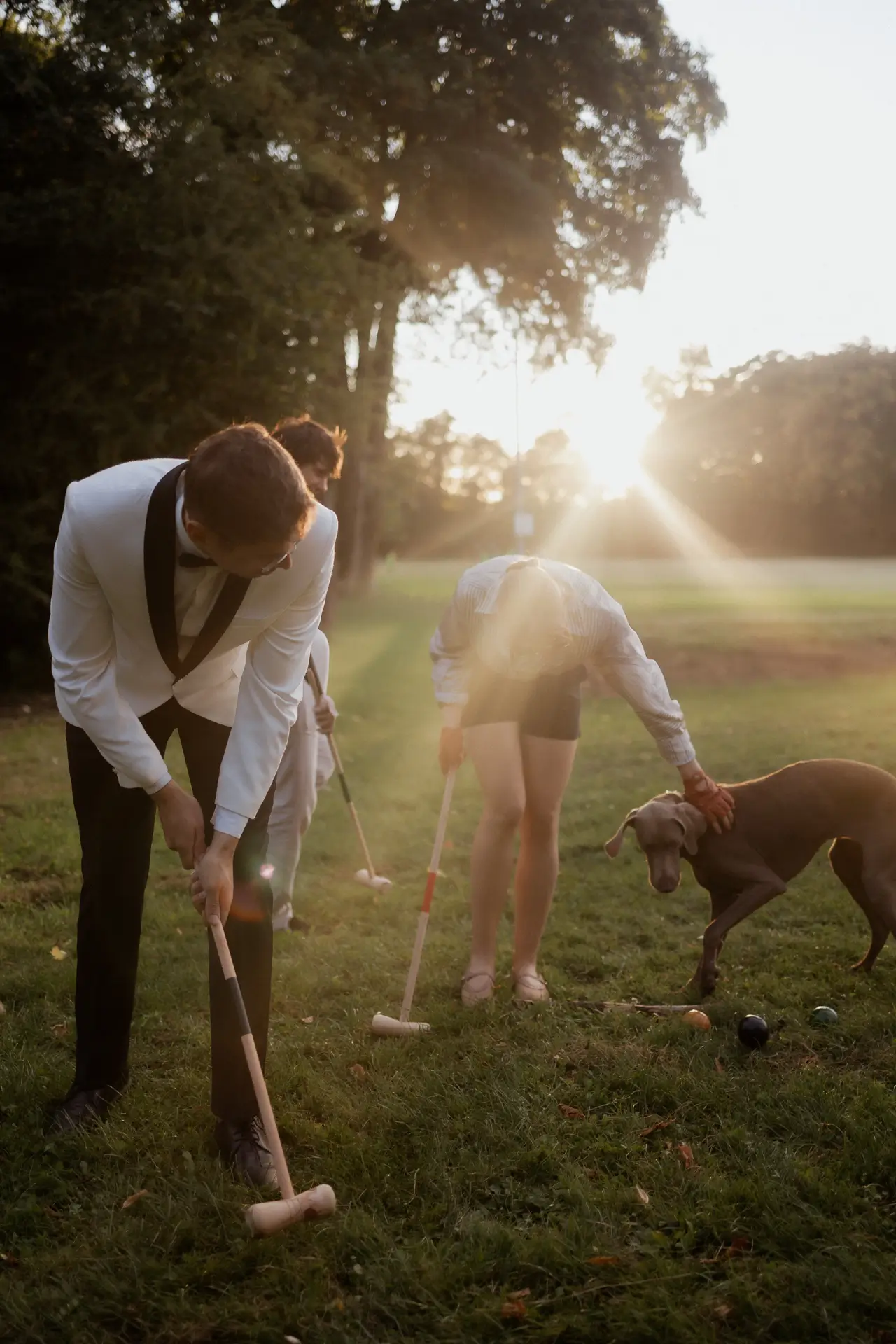 Cricket Spiel zur Hochzeit im Schlossgarten