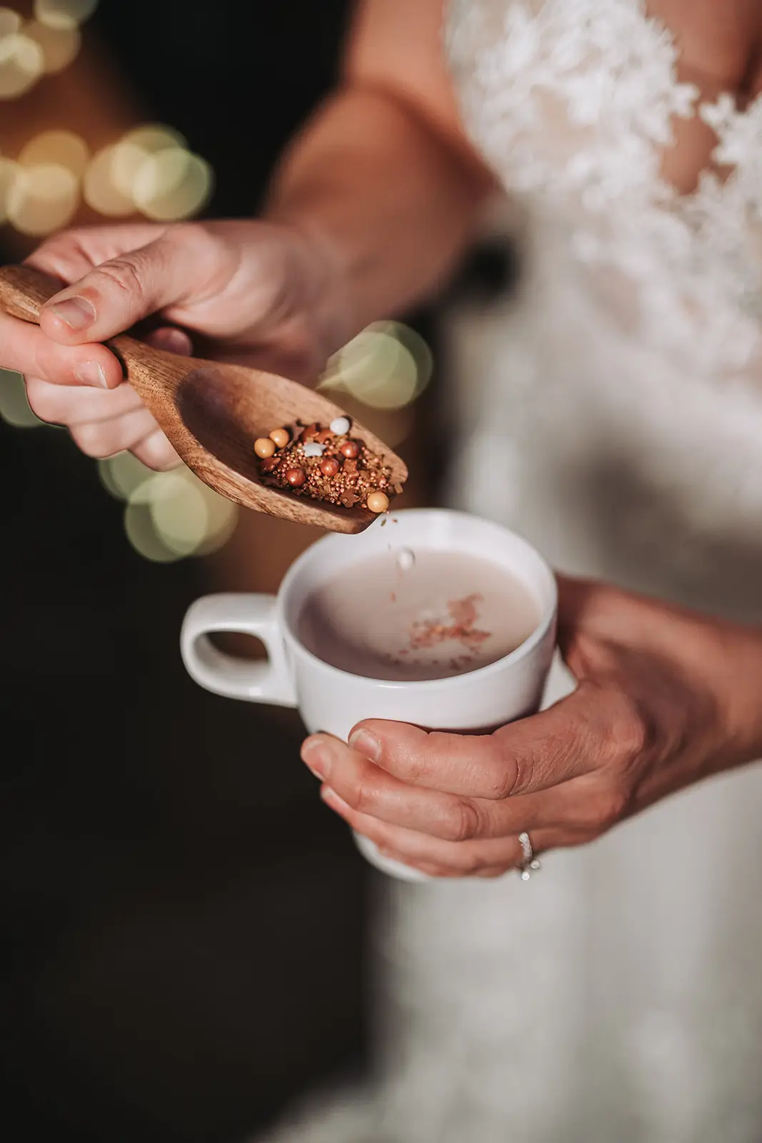 Heiße Schokolade Winterhochzeit mit Streuseln