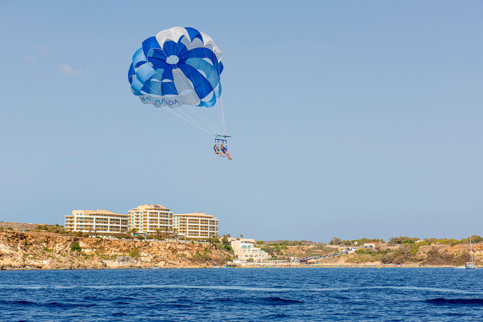 Parasailing in Golden Bay Malta