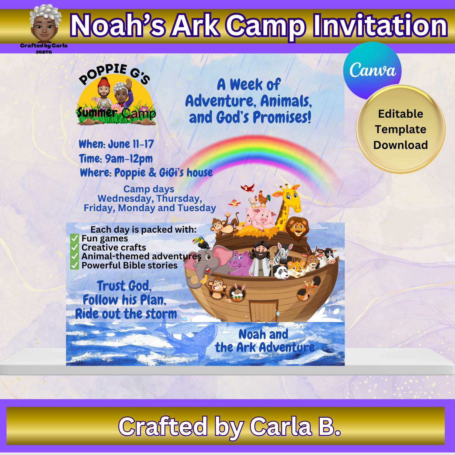 Noahs Ark Camp Invitation