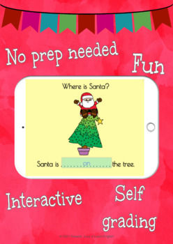 Miniatura: Christmas Boom Cards for Prepositions of Place and Positions - Fill in the Blank