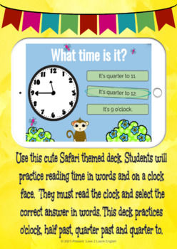 Thumbnail: No-Prep Math Center - Telling Time Boom Cards, Math Skills Practice