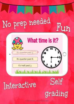 Thumbnail: Easter Math Center - Telling Time No-Prep Boom Cards, Math Skills Practice