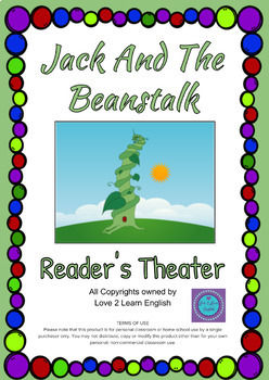 Miniatura: Readers Theater- Jack And The Beanstalk Reading Fluency Activity