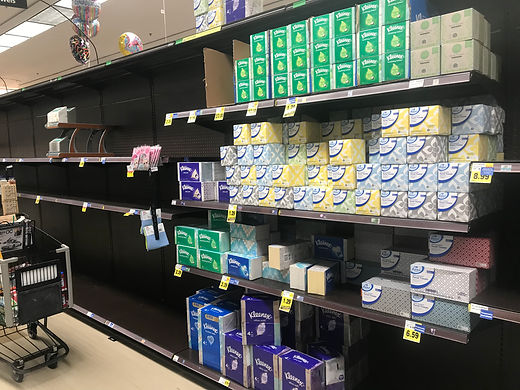 No stock Kleenex only