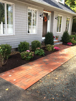 walkway brick & planting