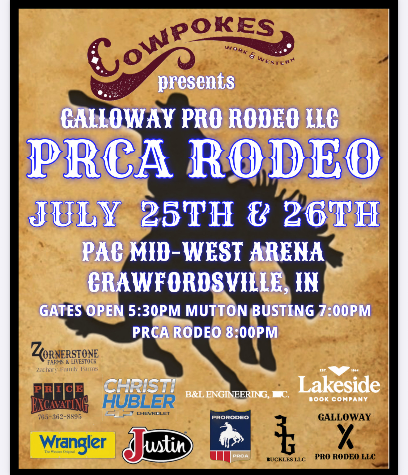 Cowpokes presents PRCA Rodeo 2-Day Event | PAC Mid-West Rodeo
