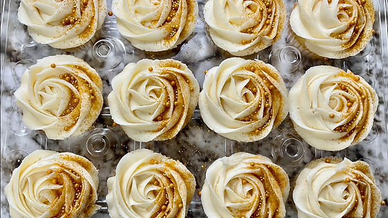 White and Gold Cupcakes