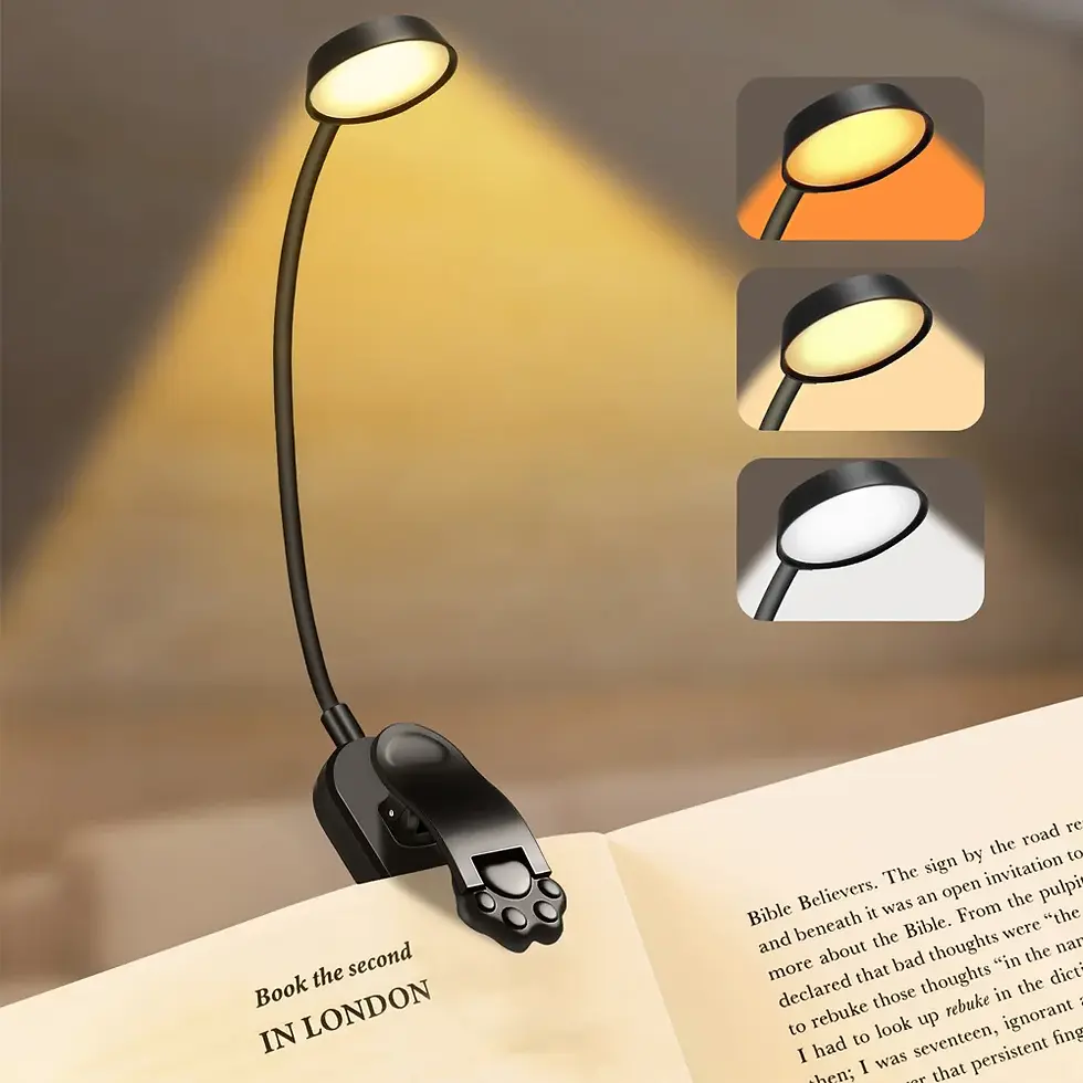 Thumbnail: LED Clip on Mini Book Lamp Usb Rechargeable