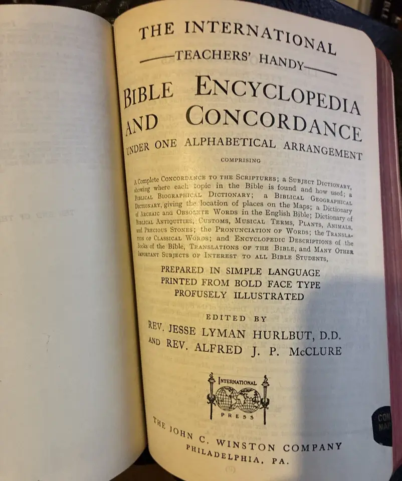 Thumbnail: Holy Bible AKJV International Teachers Ed. Self Pronouncing Black Leather C.1908