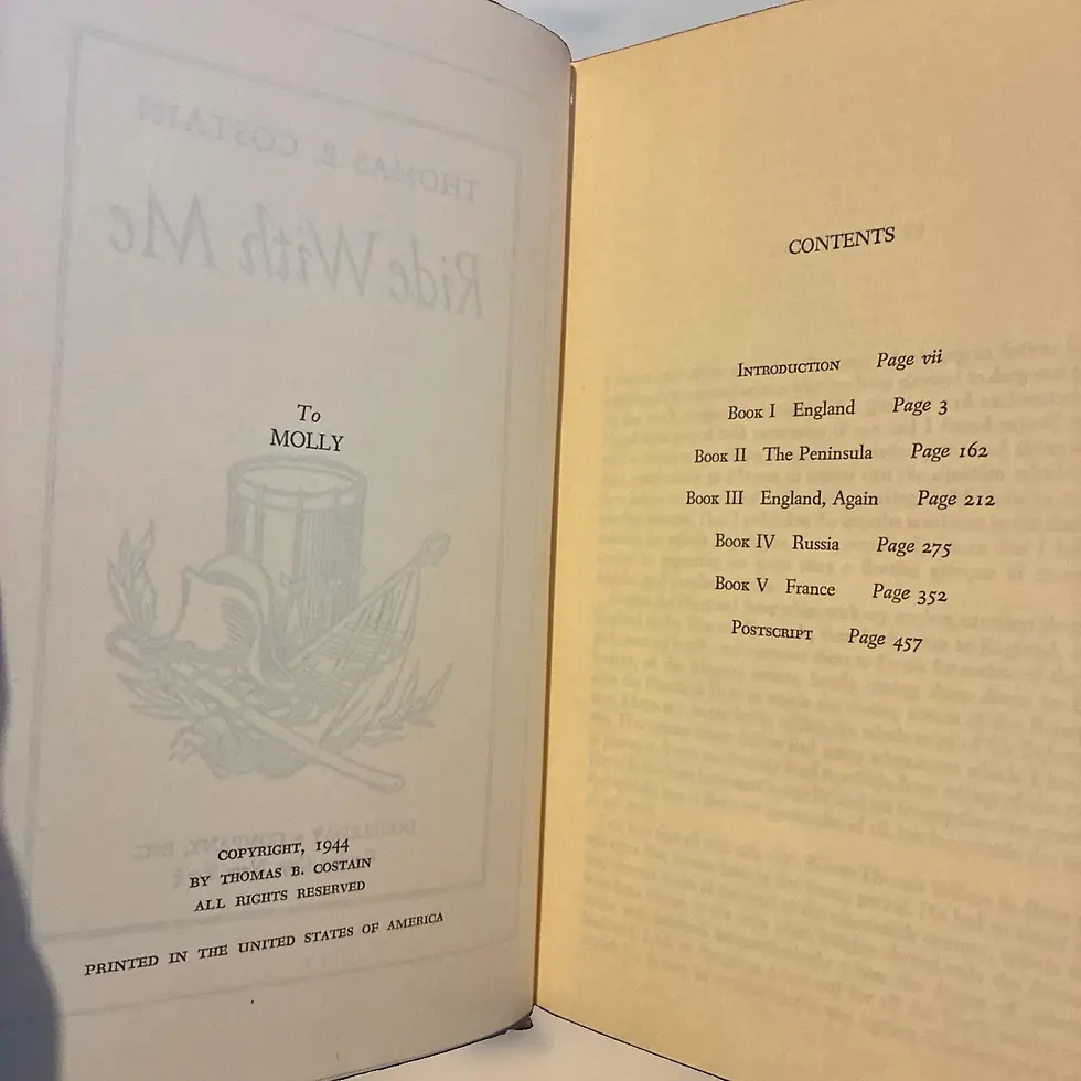 Thumbnail: Ride with Me Thomas B. Costain Doubleday 1944 Antique Hardcover Book & DJ