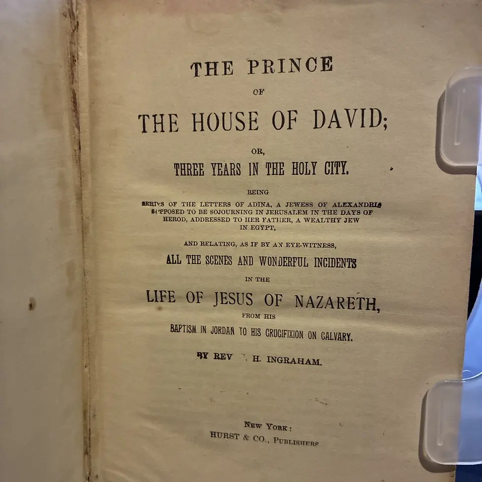 Thumbnail: The Prince of the House of David By Rev. J.H. Ingraham Circa 1900 Hurst & Co