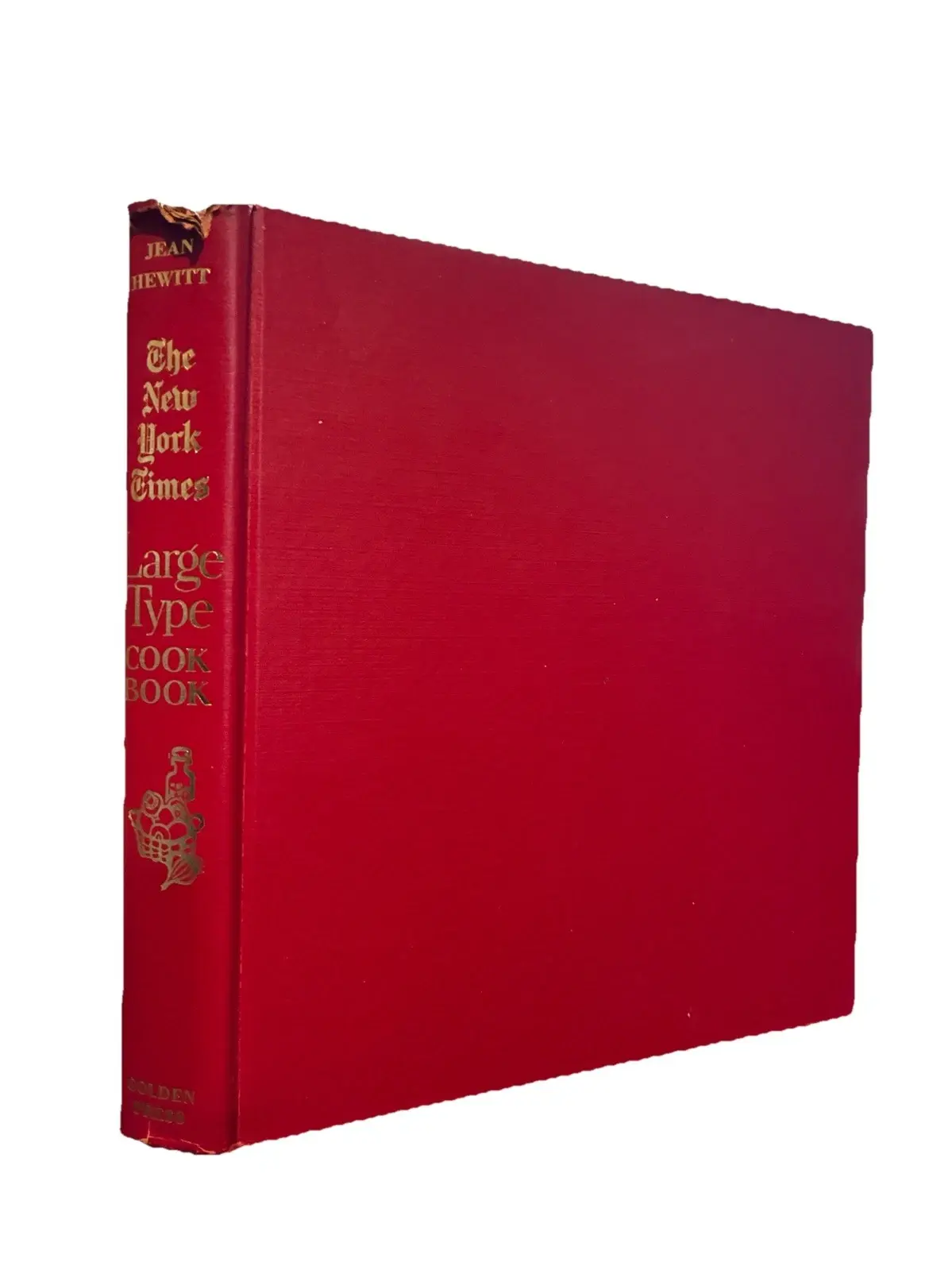 New York Times Large Print Cookbook - Red Dust Cover -1968 - Jean Hewitt Recipes
