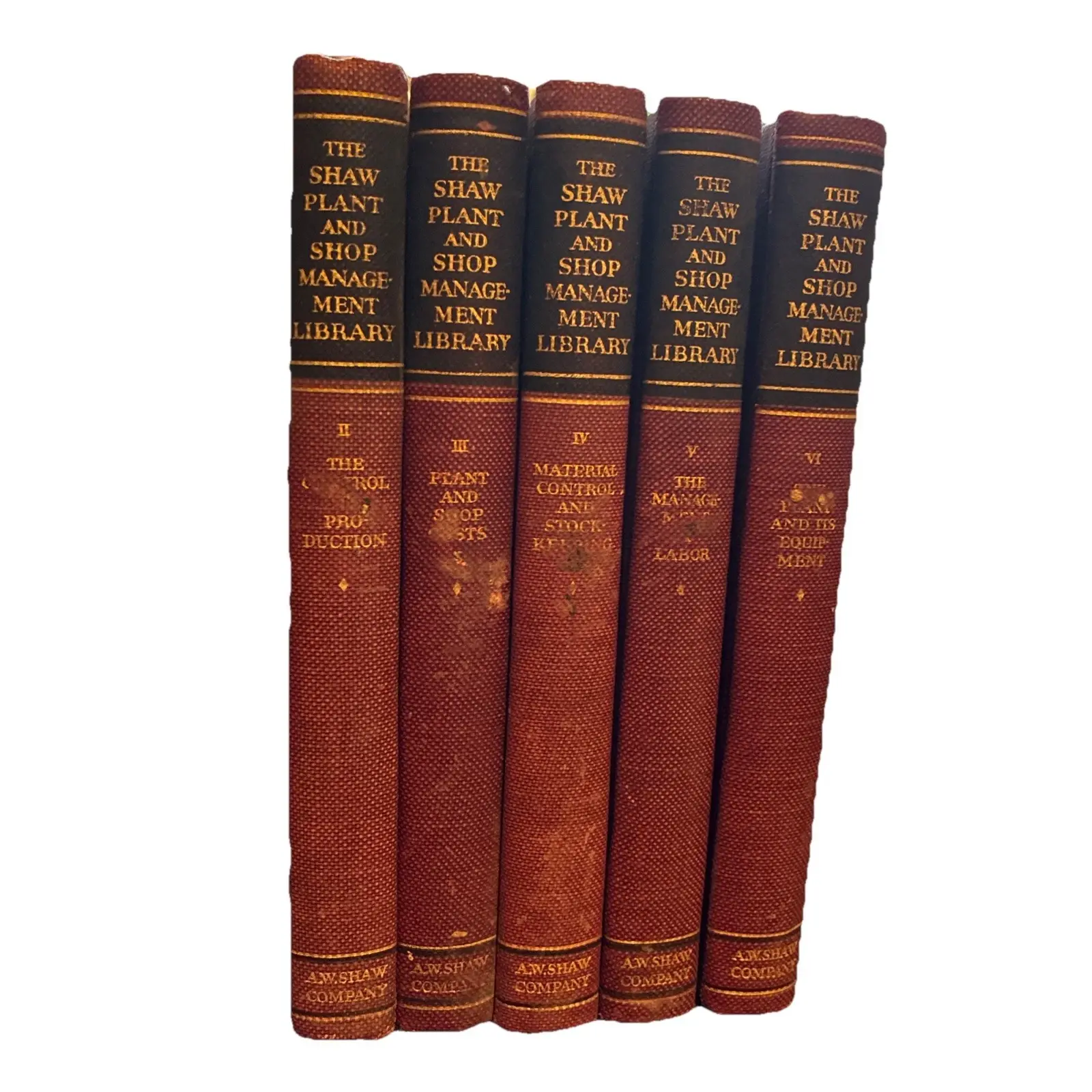 1927 Shaw Plant and Shop Management Library 5 Volume Set history businesss