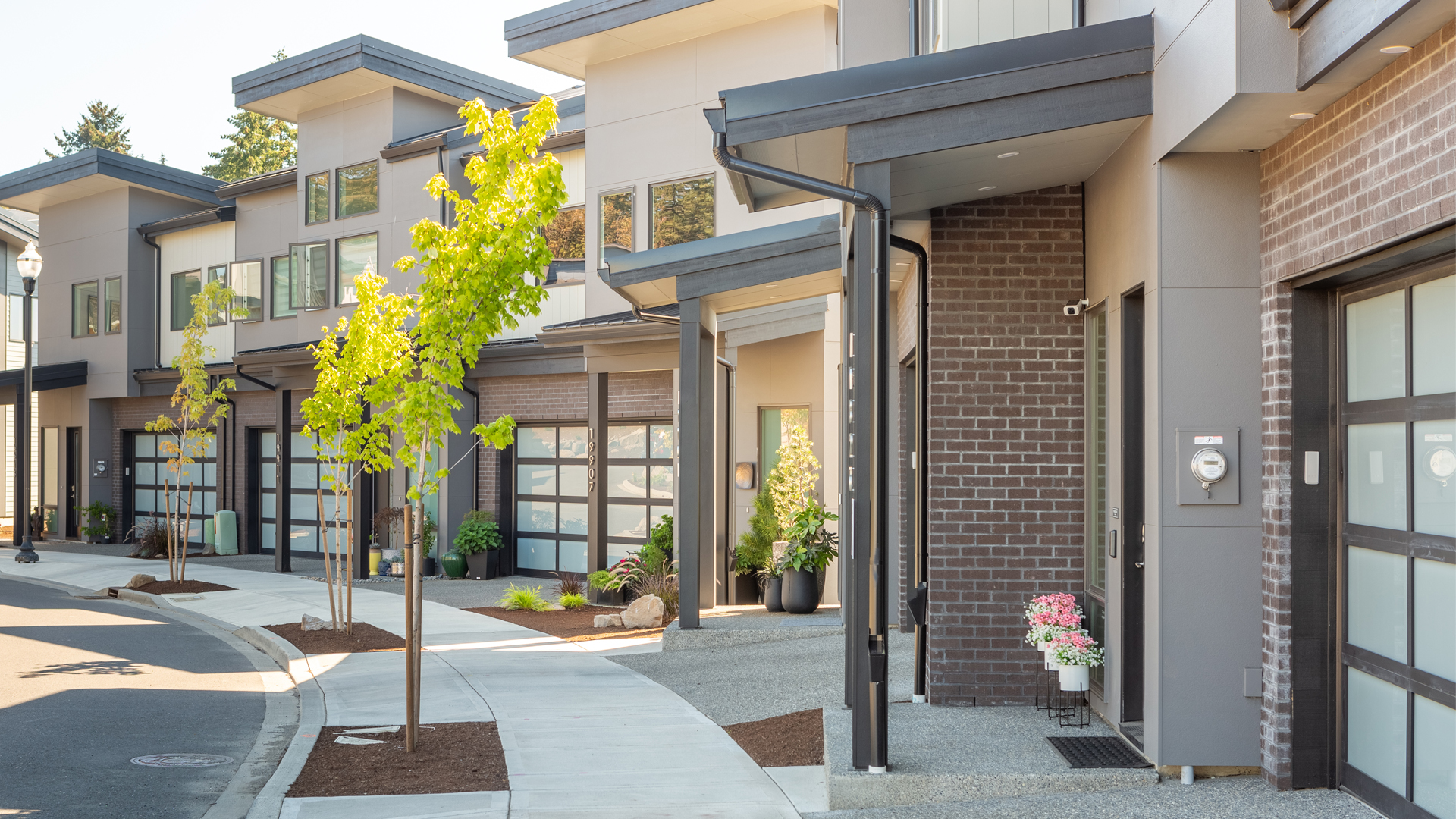 Front Entry Drives AND Commercial Siding Installation by StraightLine Exteriors for Boulder Ridge Townhomes at Columbia Palisades in Camas, Washington 98607