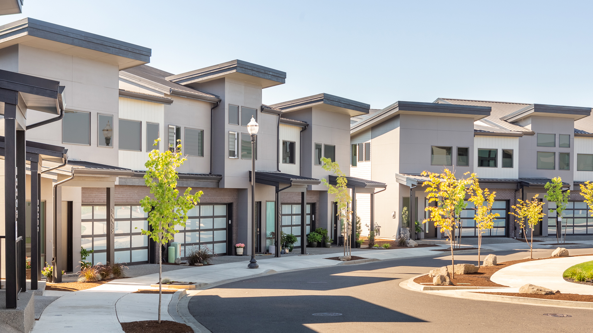 Commercial Siding and Window Installation by StraightLine Exteriors for Boulder Ridge Townhomes at Columbia Palisades in Camas, Washington 98607