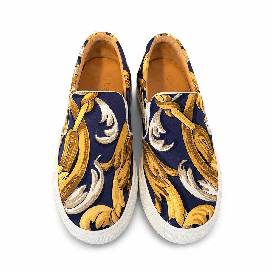 The Ruse Hermès scarf silk slip-on sneakers size 5 - front view