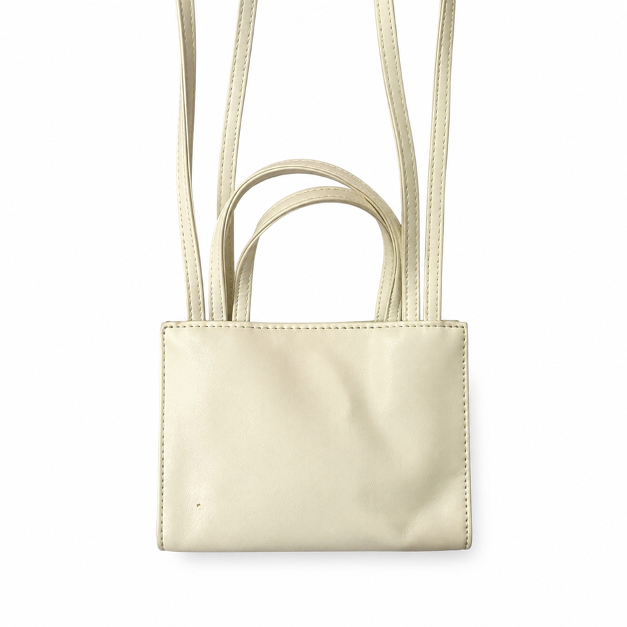 Telfar Small Shopping Bag in cream - back view