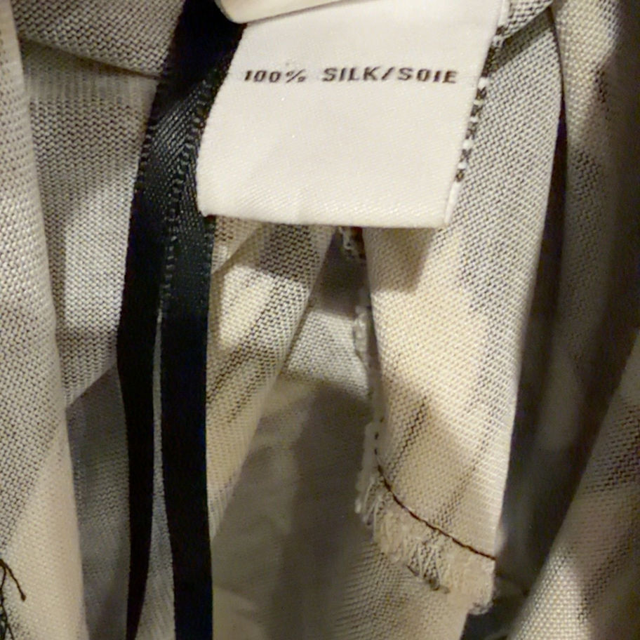 Original silk content tag — DVF Reina silk dress