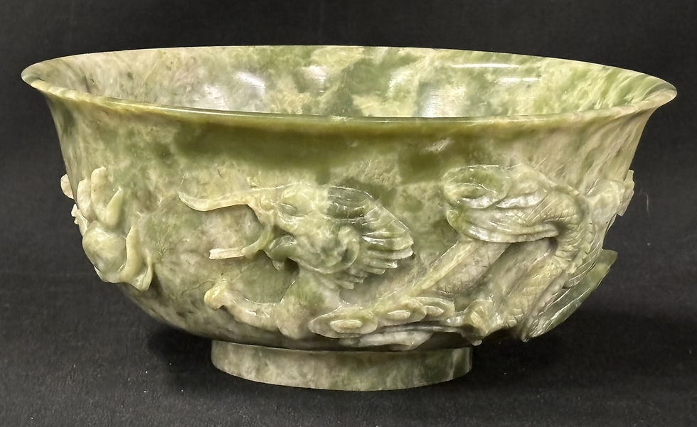 Chinese Jade Bowl with Dragons