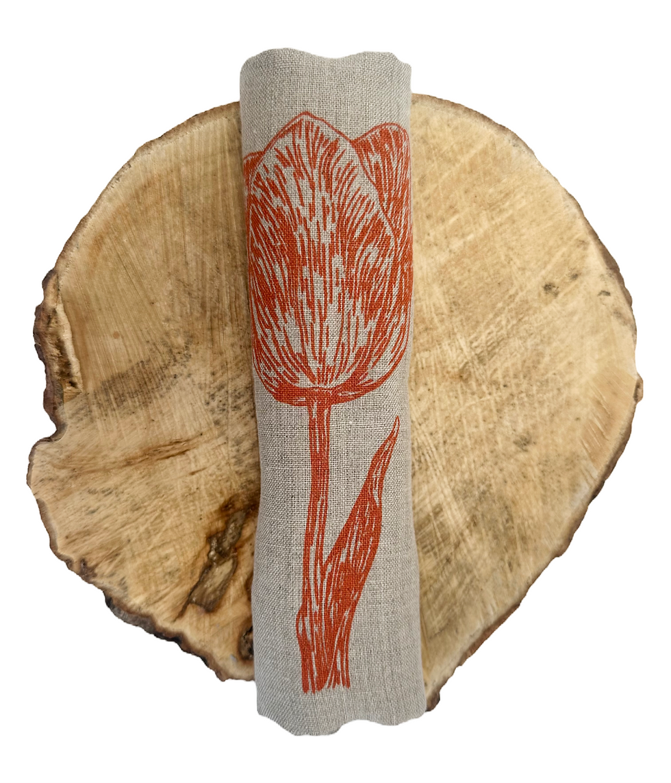 Thumbnail: Handprinted Tulip Linen Napkins - Set of 6