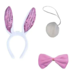 Kit Tiara de Coelho com Gravata Borboleta