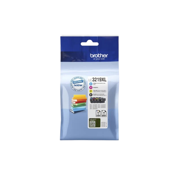 PACK TINTEIROS ORIGINAL BROTHER 3219XL PRETO E TRICOLOR  3000 E 1500 PÁGINAS