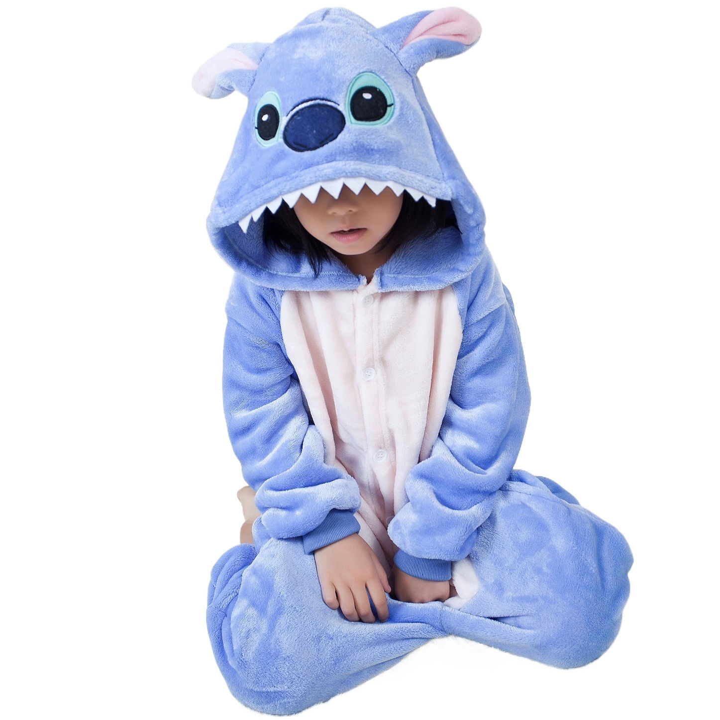 Kigurumi Kids Stitch Animal Cartoon Pajamas Children Sleepwear Girls Boys Onesie