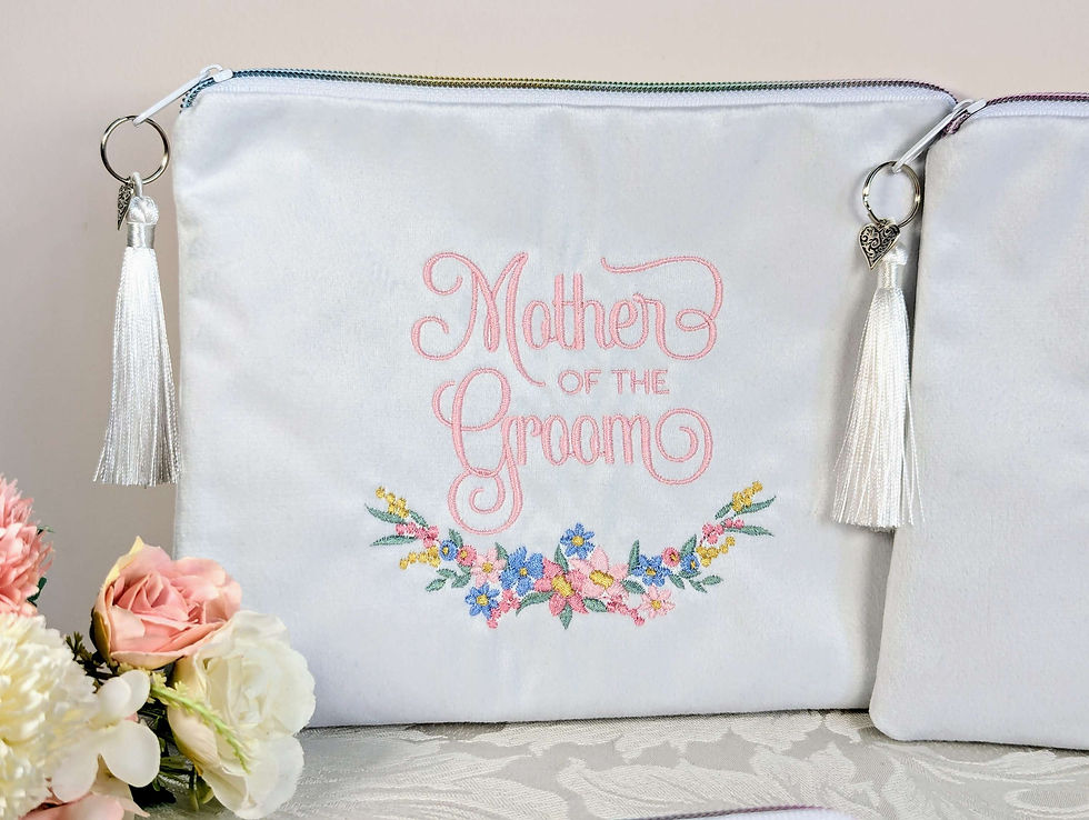 Thumbnail: Mother of the Bride/Groom Makeup Bag Embroidered Velvet Pouch