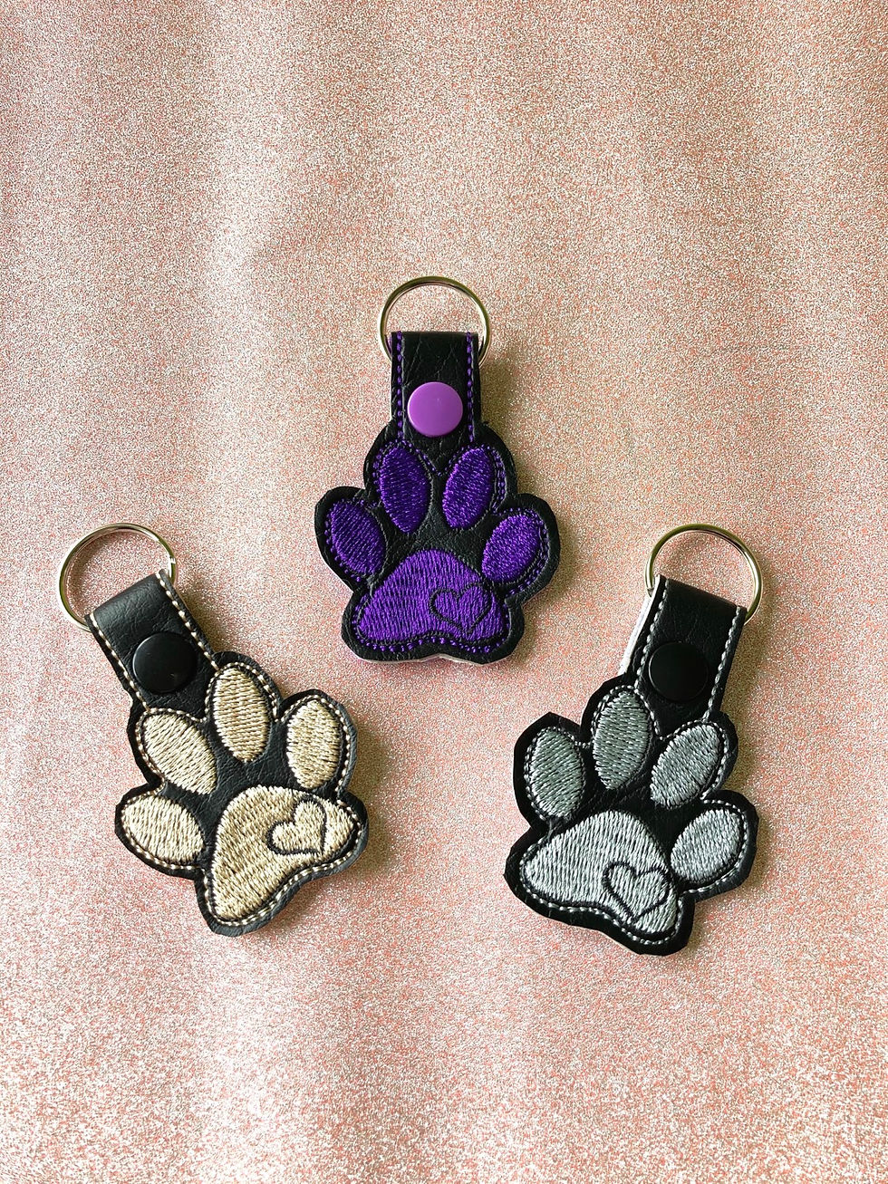 Thumbnail: Paw Print Key Fobs | Key Rings | Faux Leather