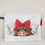 Thumbnail: Luxury plush Velvet Makeup Bag | Highland Cow with Bow | White Velvet Pouch