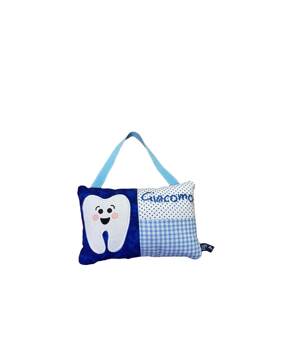 Thumbnail: Personalised Tooth fairy Cushion | Mini Pocket Pillow | Blue Tooth Fairy Pillow