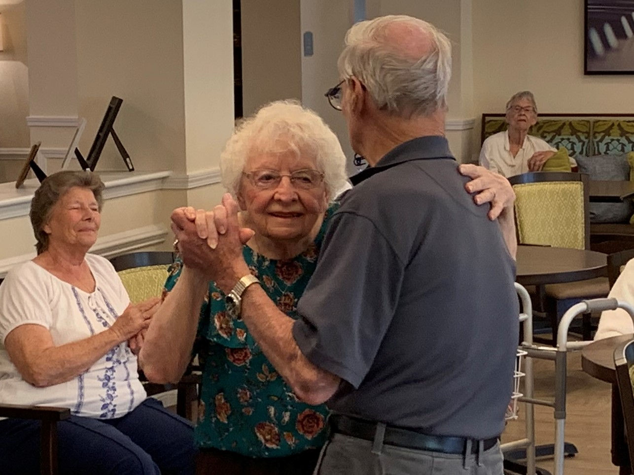 Senior citizens dancing