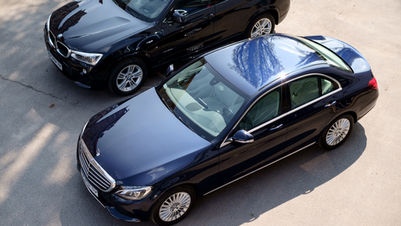 Two automobiles parked