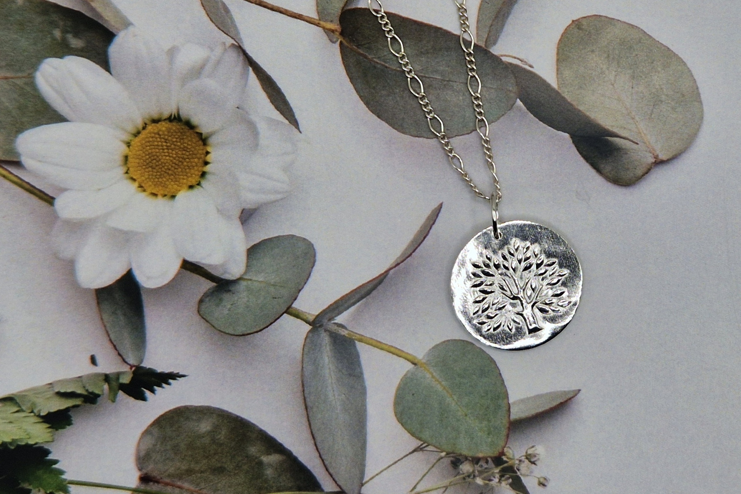 Tree of Life & Rose Leaf Pendant