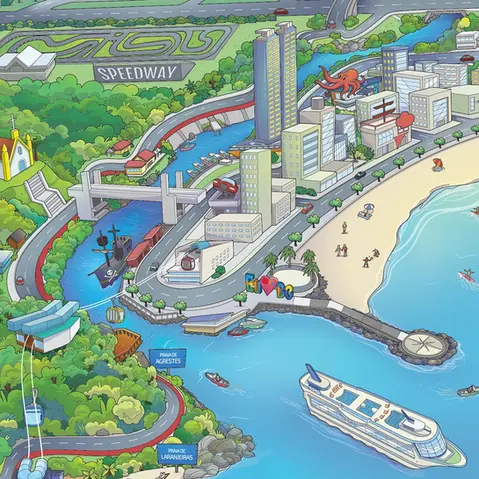 Recorte do mapa turístico de Balneário Camboriú